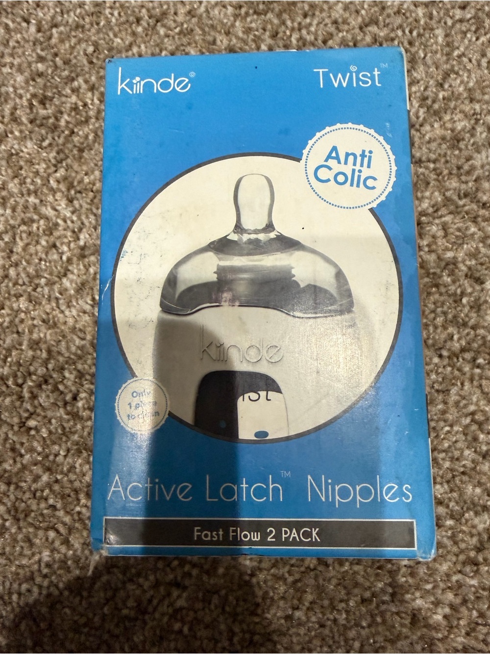 Twist Kinde Active Latch Nipples Fast Flow ~ Anti Colic New 2 In Pack